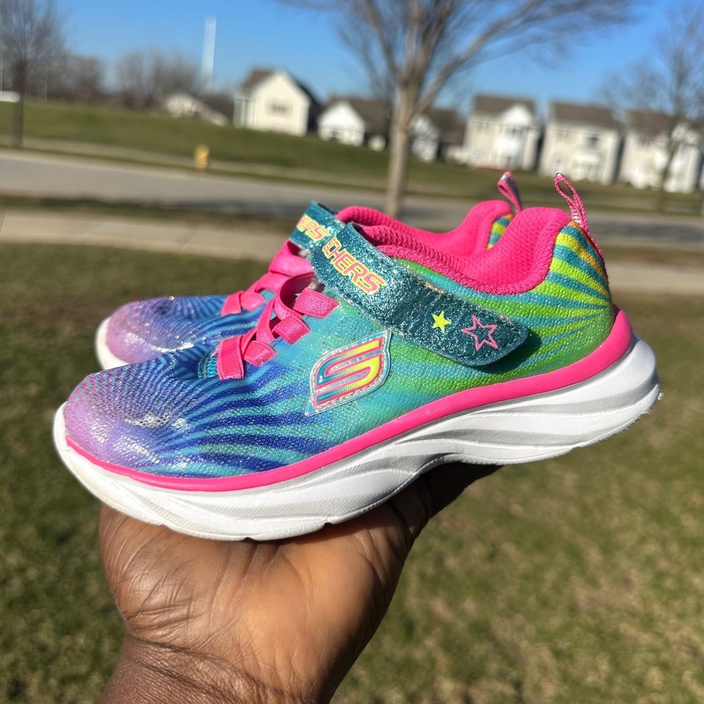 Skechers Kids Pepsters Colorbeam Sneakers Toddler Size 11 Pink Rainbow Multi - Picture 10 of 13